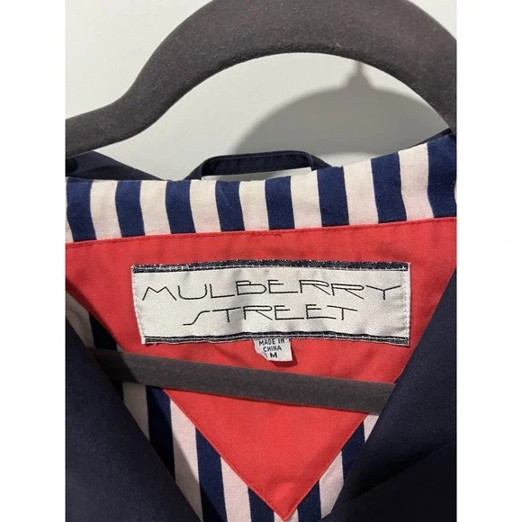 Vintage Mulberry Street Hooded Jacket Red Navy White‎ Size Medium Sailing - Picture 7 of 9